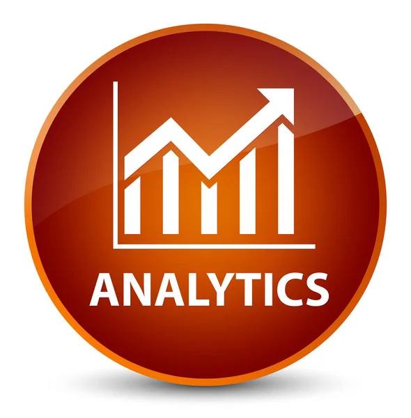 Analytics (ícone de estatísticas) botão redondo marrom elegante — Fotografia de Stock