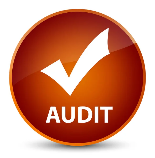Auditoria (validar ícone) botão redondo marrom elegante — Fotografia de Stock