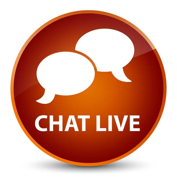 Chat live elegante bruine ronde knop — Stockfoto