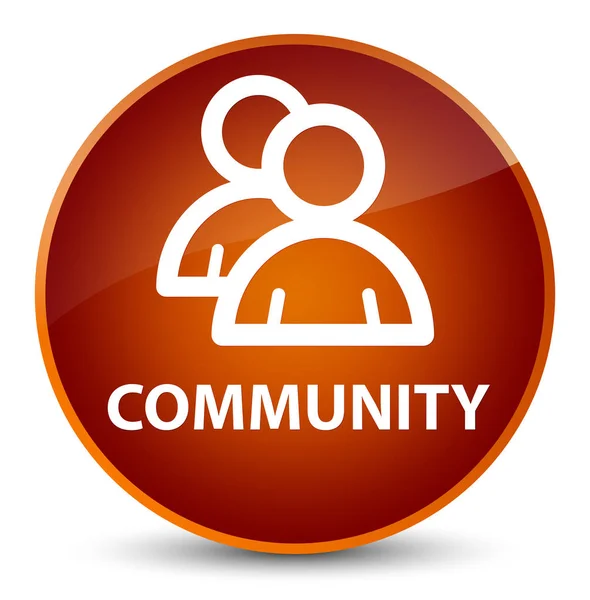 Wspólnoty (grupa ikona) brązowy elegancki okrągły przycisk — Zdjęcie stockowe