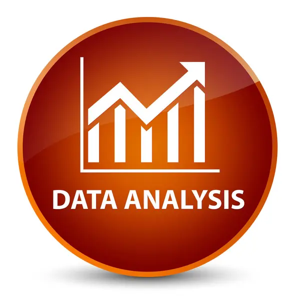 Analisis data (ikon statistik) tombol bundar coklat elegan — Stok Foto