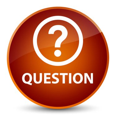 Soru zarif kahverengi yuvarlak düğmesi