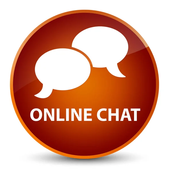 Online chat-sessie elegante bruine ronde knop — Stockfoto