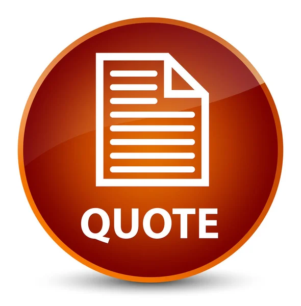 Quote (page icon) elegant brown round button