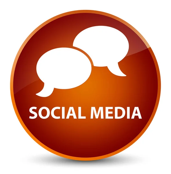 Sociale media (chat zeepbel pictogram) elegante bruine ronde knop — Stockfoto