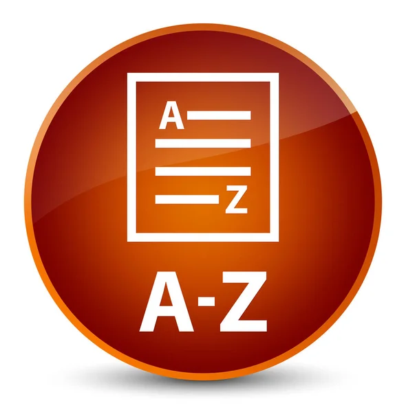 A-Z (icono de la página de lista) botón redondo marrón elegante — Foto de Stock