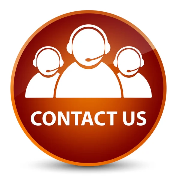 Contact us (customer care team icon) elegant brown round button — Stock Photo, Image
