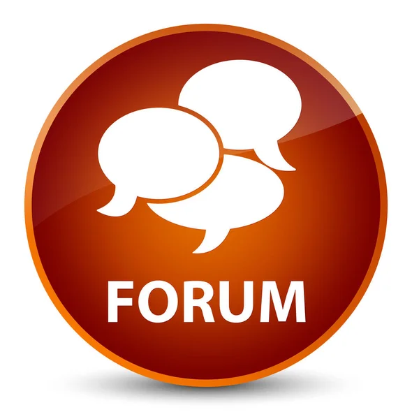 Forum (comments icon) elegant brown round button — Stock Photo, Image