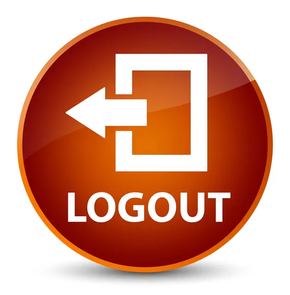 Logout elegant brown round button — Stock Photo, Image