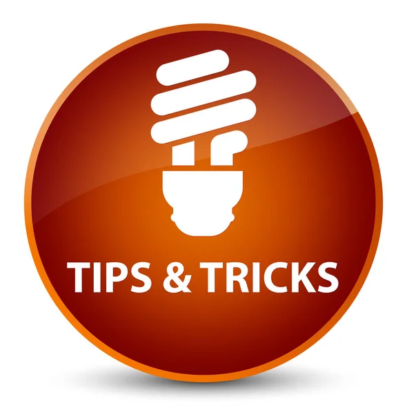 Tips and tricks (bulb icon) elegant brown round button — Stock Photo, Image