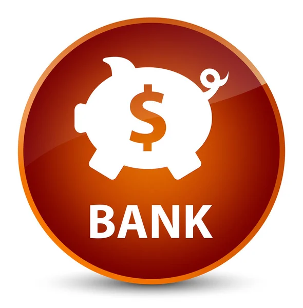 Banco (signo de dólar caja de cerdito) botón redondo marrón elegante — Foto de Stock