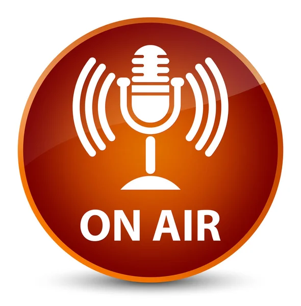 Hava (mikrofon simgesi) zarif kahverengi yuvarlak düğmesi — Stok fotoğraf
