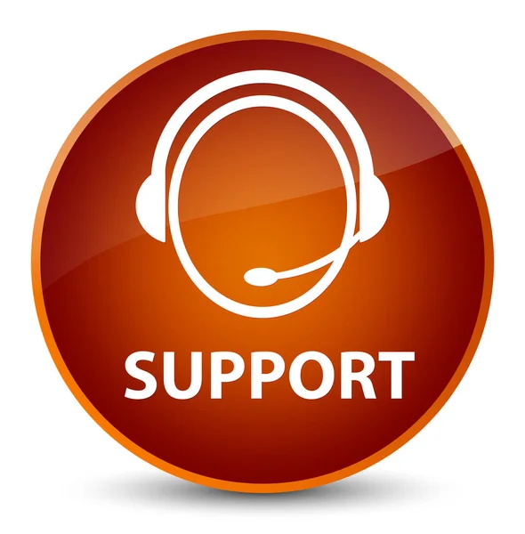 Support (icône du service à la clientèle) élégant bouton rond brun — Photo