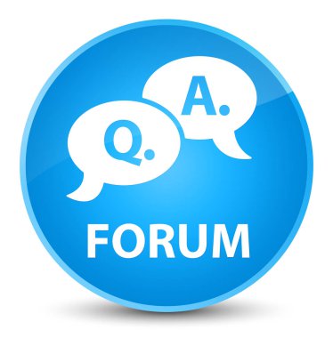 Forum (soru cevap balonu simgesinin) zarif camgöbeği mavi yuvarlak popo