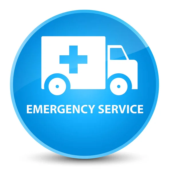 Servicio de emergencia elegante cyan azul botón redondo — Foto de Stock