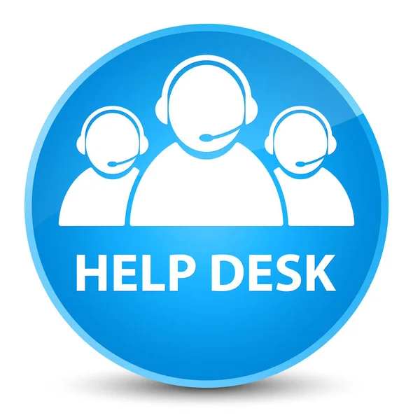 Escritorio de ayuda (icono del equipo de atención al cliente) elegante culo redondo azul cian —  Fotos de Stock