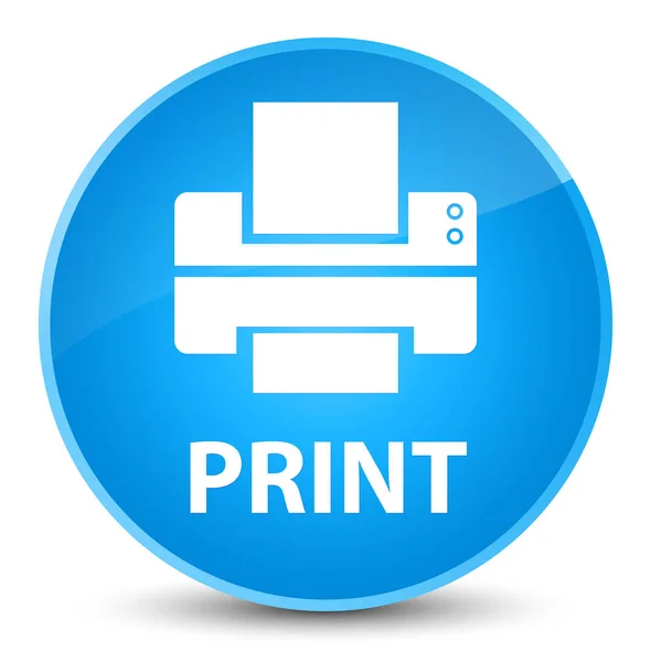 Imprimir (icono de la impresora) botón redondo azul cian elegante — Foto de Stock