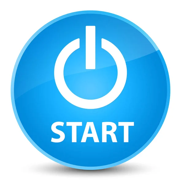 Starta (förmåga ikonen) eleganta cyan blå rund knapp — Stockfoto