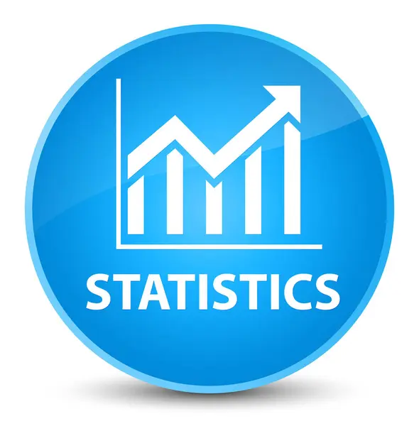 Estatísticas elegante ciano azul botão redondo — Fotografia de Stock