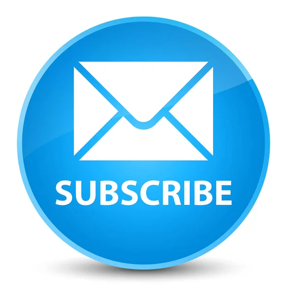 Inschrijven (e-mailpictogram) elegante cyaan blauw ronde knop — Stockfoto