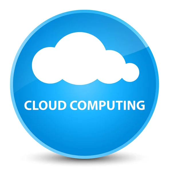 Cloud computing elegante blu ciano pulsante rotondo — Foto Stock
