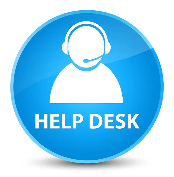 Help desk (icône du service client) élégant bouton rond bleu cyan — Photo