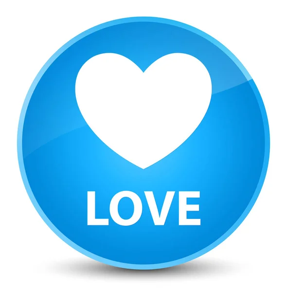 Amor elegante botón redondo azul cian — Foto de Stock
