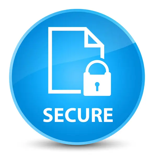 Secure (document page padlock icon) elegant cyan blue round butt — Stock Photo, Image