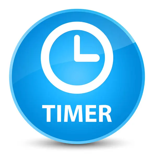 Timer eleganter cyanblauer runder Knopf — Stockfoto