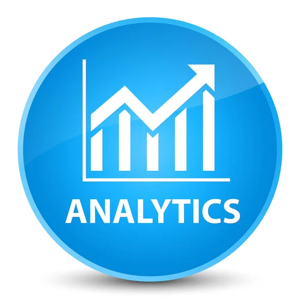 Analytics (ícone de estatísticas) botão redondo azul ciano elegante — Fotografia de Stock