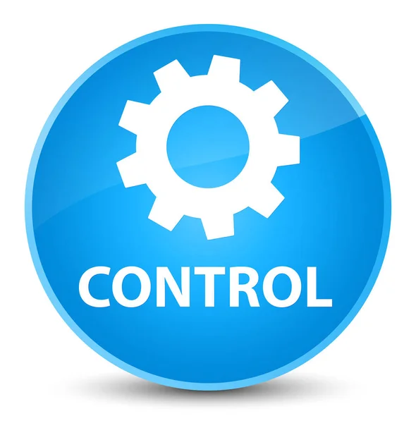 Controle (ícone de configurações) botão redondo azul ciano elegante — Fotografia de Stock