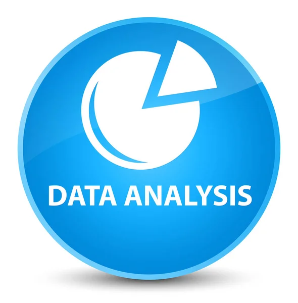 Análise de dados (ícone gráfico) botão redondo azul ciano elegante — Fotografia de Stock