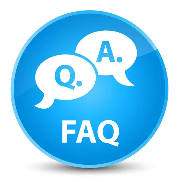 FAQ (fråga svar bubbla ikon) eleganta cyan blå runda knappen — Stockfoto