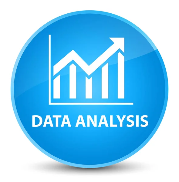 Analisis data (ikon statistik) tombol bundar biru cyan elegan — Stok Foto