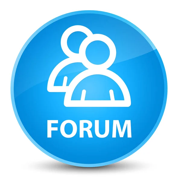 Forum (icona del gruppo) elegante pulsante rotondo blu ciano — Foto Stock