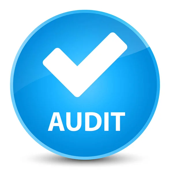 Audit (Validierungssymbol) eleganter cyanblauer runder Knopf — Stockfoto