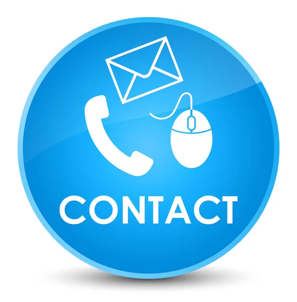 Contact (e-mail en muis telefoonpictogram) cyaan blauw elegante ronde maar — Stockfoto