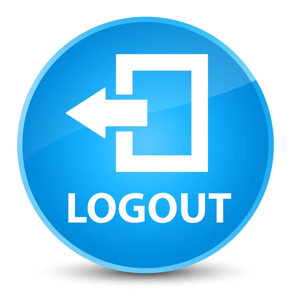 Logout elegant cyan blue round button — Stock Photo, Image