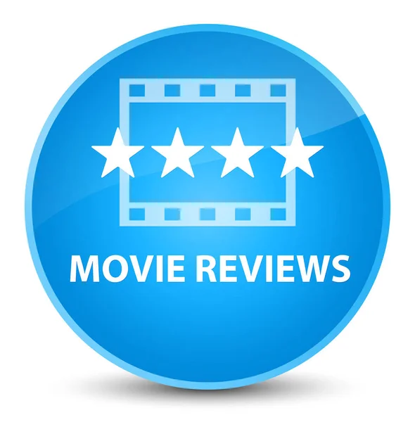 映画レビュー エレガントなシアン ブルーの丸いボタン — ストック写真