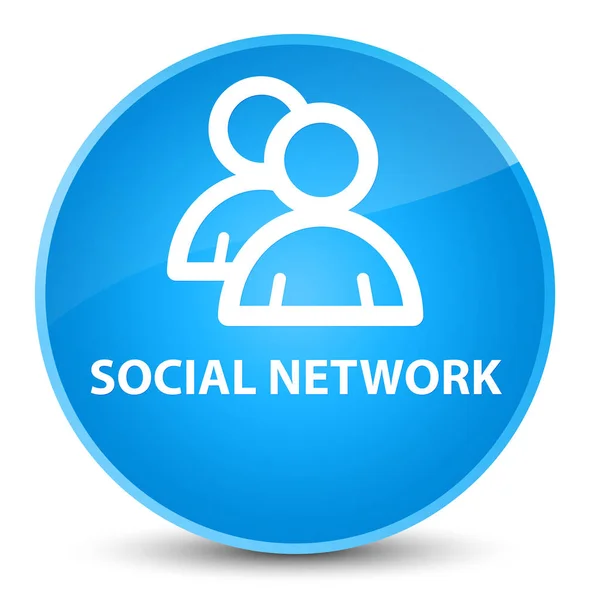 Social network (group icon) elegant cyan blue round button — Stock Photo, Image