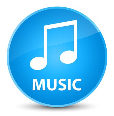 Müzik (tune simgesi) zarif camgöbeği mavi yuvarlak düğmesi