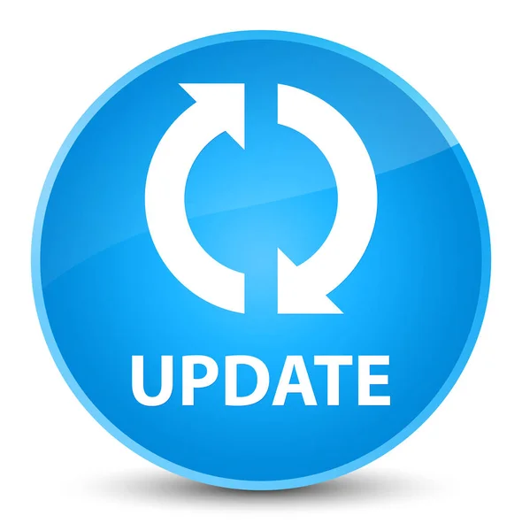 Update elegant cyan blue round button — Stock Photo, Image