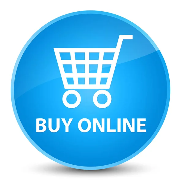 Buy online elegant cyan blue round button — Stock Photo, Image