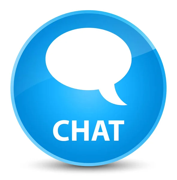 Chat elegant cyan blue round button — Stock Photo, Image
