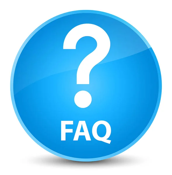 FAQ (fråga ikon) eleganta cyan blå runda knappen — Stockfoto