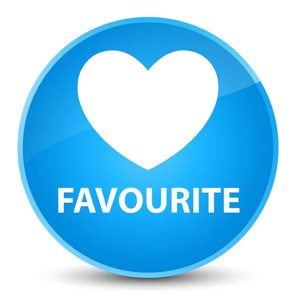 Favourite (heart icon) elegant cyan blue round button — Stock Photo, Image