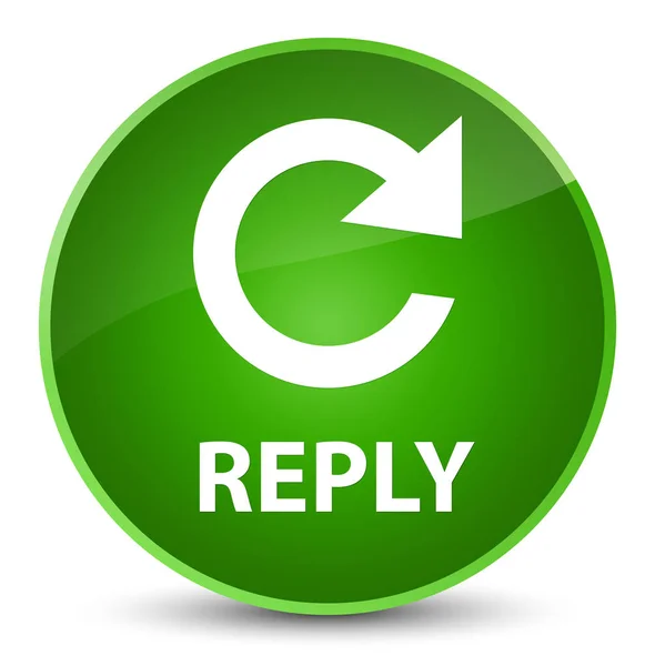 Reply (rotate arrow icon) elegant green round button — Stock Photo, Image