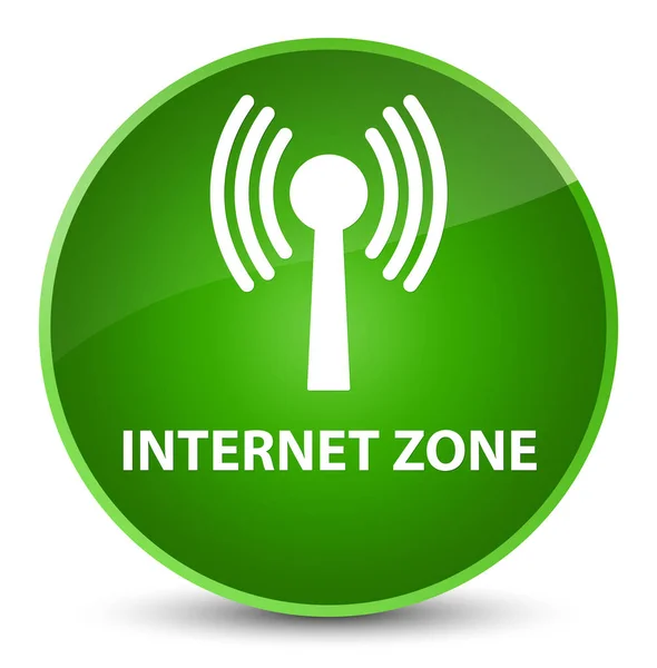 Internetová zóna (wlan sítě) elegantní zelené kulaté tlačítko — Stock fotografie