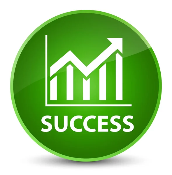 Sucesso (ícone de estatísticas) botão redondo verde elegante — Fotografia de Stock
