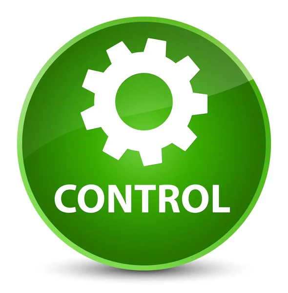 Κομψό πράσινο στρογγυλό κουμπί ελέγχου (εικονίδιο ρυθμίσεις) — Φωτογραφία Αρχείου